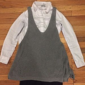 Gray Crochet Sweater Vest